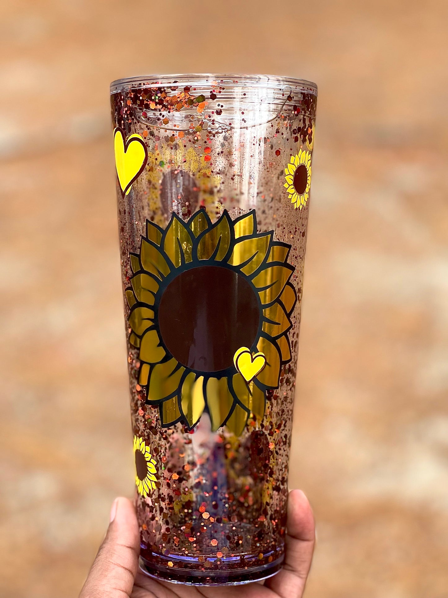 Sunflower Snowglobe Tumbler