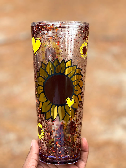 Sunflower Snowglobe Tumbler