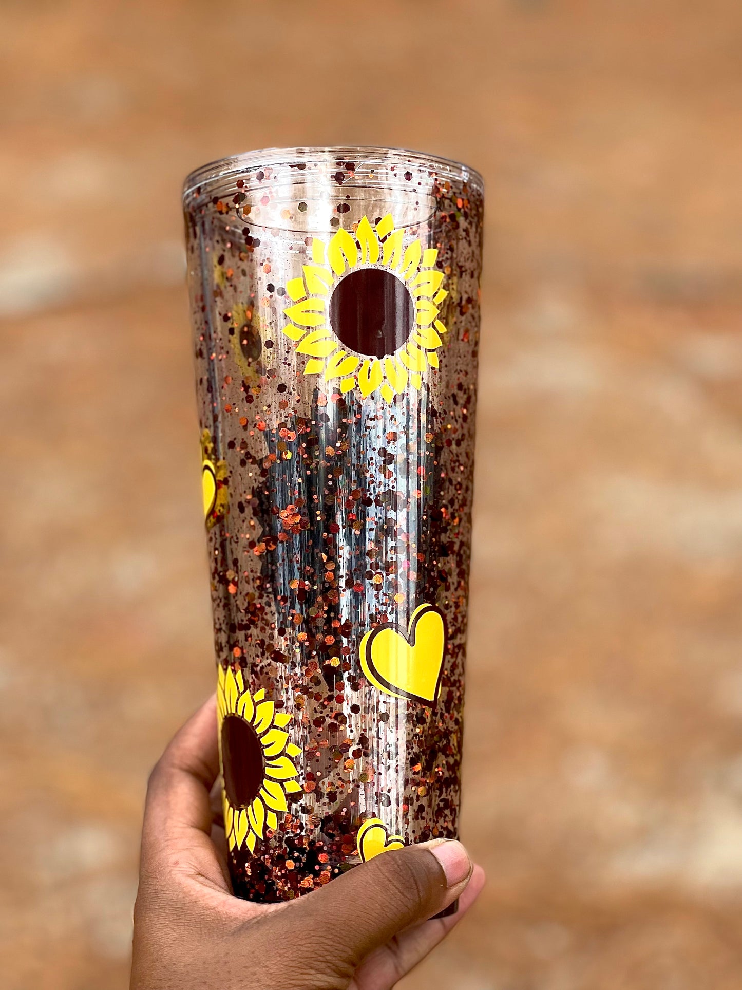 Sunflower Snowglobe Tumbler